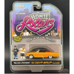 (Preorder) 1963 Chevrolet Impala SS Convertible w/ Big Los & Pistoman - Homie Rollerz 2025 Series 1 - 1/64 Greenlight - 204871 B
