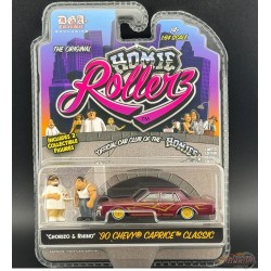 1990 Chevrolet Caprice Classic w/ Chorizo & Rhino - Homie Rollerz 2025 Series 1 - 1/64 Greenlight - 20487 F