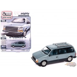 Plymouth Voyager 1987 in Ice Blue Poly and Twilight Blue Poly - Auto World - 1/64 - AWSP197 A