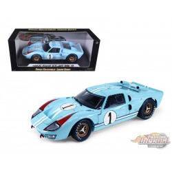 1966 Ford GT 40 MK II RHD (Right Hand Drive) No.1 Light Blue Miles - Shelby Collectibles - 1/18 - SC411