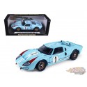 1966 Ford GT 40 MK II RHD (Right Hand Drive) No.1 Light Blue Miles - Shelby Collectibles - 1/18 - SC-411