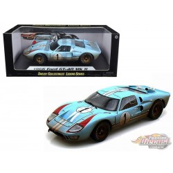 1966 Ford GT-40 MK II No.1 Light Blue Miles - Hulme Le Mans (Dirty Version) - Shelby Collectibles - 1/18 - SC405