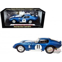 1965 Shelby Cobra Daytona Coupe No.11 Blue Metallic with White Stripes - Shelby Collectibles - 1/18 - SC149