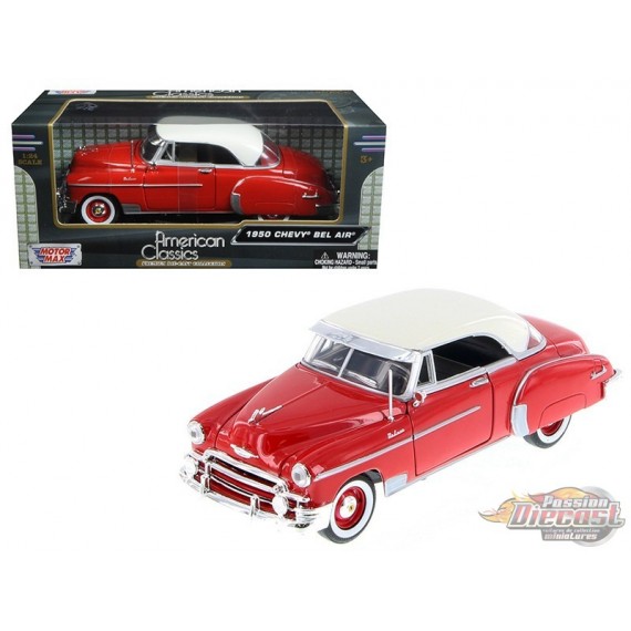 1950 Chevrolet Bel Air Rouge - Motormax 1/24 - 73268 R Passion Diecast