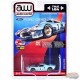 Ford GT40 RHD (conduite à droite) No.1 de 1966 bleu clair avec bande 6 000 unité - Auto World - 1/64 - CP7921
