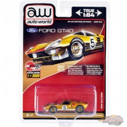 1966 Ford GT40 RHD (Right Hand Drive) No.5 Gold with Graphics to 3600 piece - Auto World - 1/64 - CP7923