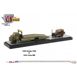 1958 DODGE COE TRUCK W/ 1944 JEEP MB / AUTO HAULERS   -  M2 1/64  36000-39  B