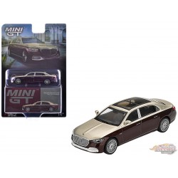 Mercedes-Maybach S680 Or / Rouge foncé métallisé - Mini GT - 1:64 - MGT00962 Passion Diecast
