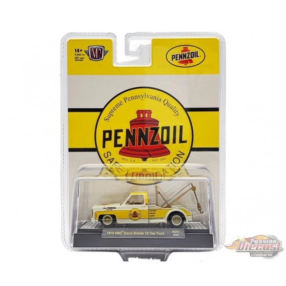 CHASE CAR 1975 GMC Sierra Grande 15 Tow Truck Penzoil - Yellow - M2 Machine - 1:64 - 31500-HS57GR