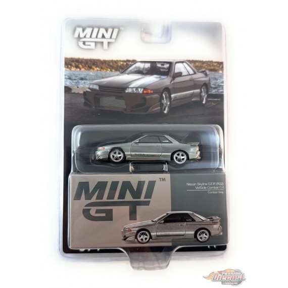 CHASE CAR Nissan Skyline GT-R (R32) Veilside Combat C-I - Gris Combat Veilside - Mini GT - 1:64 - MGT00971GR Passion Diecast