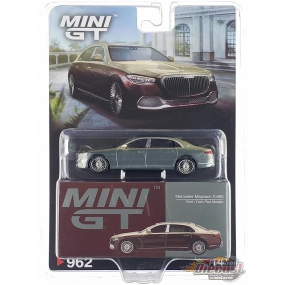 CHASE CAR Mercedes-Maybach S680 Or / Rouge foncé métallisé - Mini GT - 1:64 - MGT00962GR