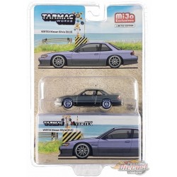 CHASE CAR Vertex Nissan Silvia S13 - Blue/Grey - Tarmac Works - 1/64 - T64G-025-PUGR