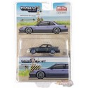 CHASE CAR Vertex Nissan Silvia S13 - Blue/Grey - Tarmac Works - 1/64 - T64G-025-PUGR
