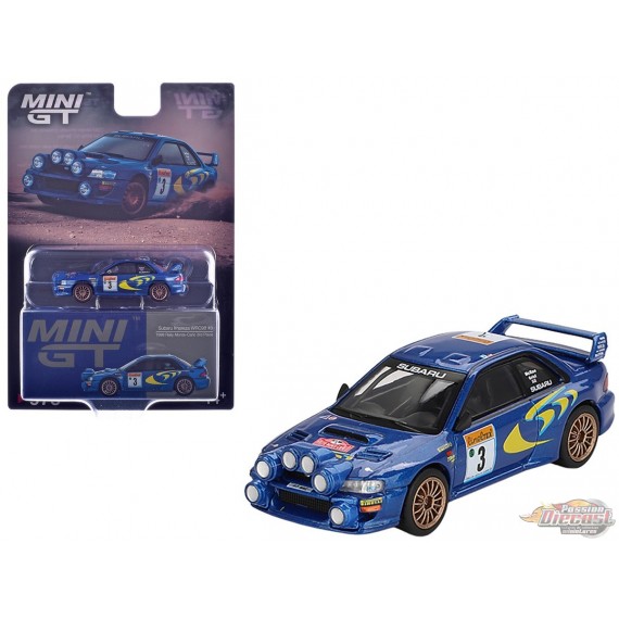 Subaru Impreza WRC98 1998 Rally Monte-Carlo 3rd Place No.3 - Mini GT - 1:64 - MGT00975 Passion Diecast