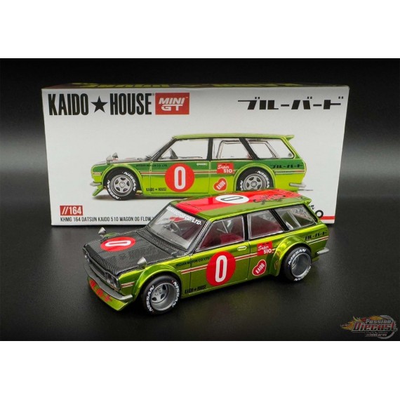DATSUN 510 WAGON KAIDO 0G FLO YELLOW - Mini GT - Mijo Exclusives - 1/64 - KHMG164 Passion Diecast