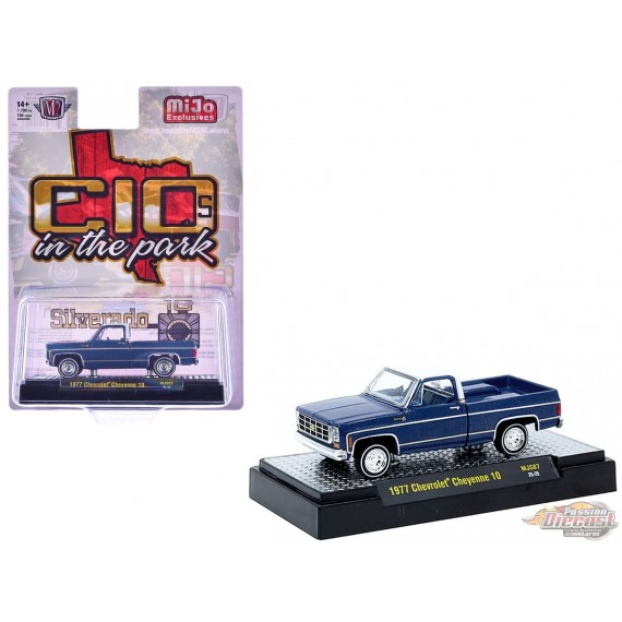 1977 Chevrolet Cheyenne 10 - Blue - C10s In The Park - MiJo Exclusives - M2 Machine - 1:64 - 31500-MJS87