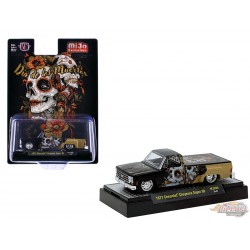 1977 Chevrolet Cheyenne Super 30 Dia De Los Muertos 2025 - Black Gold - M2 Machine - 1:64 - 31500-MJS90
