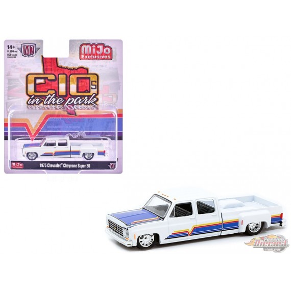 1975 Chevrolet Cheyenne Super 30 Dually White C10s In The Park - MiJo Exclusives - M2 Machine - 1:64 - 39000-MJS08