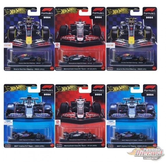 Hot Wheels 1:64 F1 Racing Premium F Assortment - Team Red Bull, Alpine, Haas - HRV11-956F