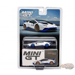 CHASE CAR Lamborghini Huracán STO Bianco Asopo - Mini GT - 1:64 - MGT00788GR Passion Diecast