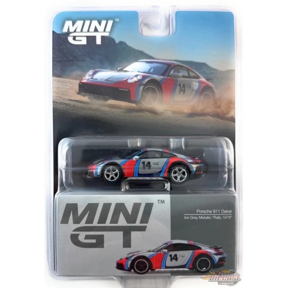 CHASE CAR Porsche 911 Dakar Gris Glace Métallisé Rallye 1974 - Mini GT - 1:64 - MGT00964GR Passion Diecast