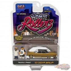 CHASE CAR 1963 Chevrolet Impala SS Hard Top w/ Bigotes & Panda - Homie Rollerz 2025 Series 1 - 1/64 Greenlight - 204871 CGR