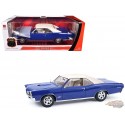 (Free shipping) 1966 Pontiac GTO in Barrier Blue with White Top - 1/18 - Highway 61 - 18047