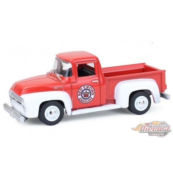 Red Crown Gasoline - 1954 Ford F-100 Pickup Truck - Blue Collar Collection Series 14 - 1/64 Greenlight - 35300 A