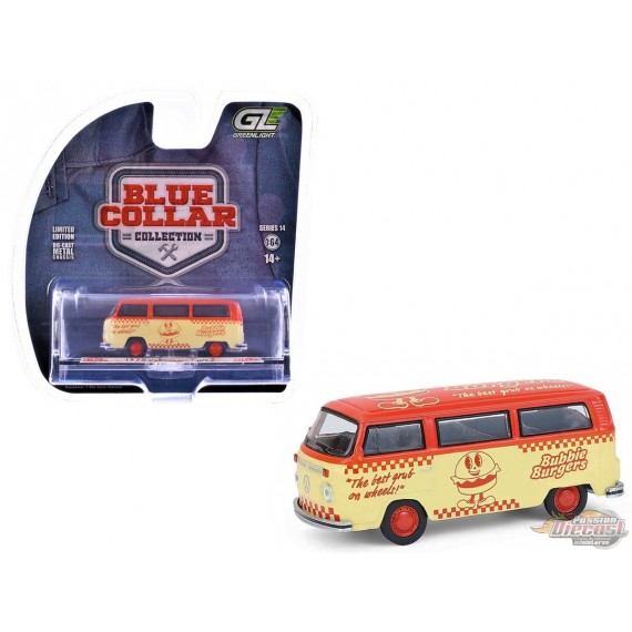 1975 Volkswagen Type 2 (T2B) Bubbie Burgers Food Truck - Blue Collar Collection Series 14 - 1/64 Greenlight - 35300 C