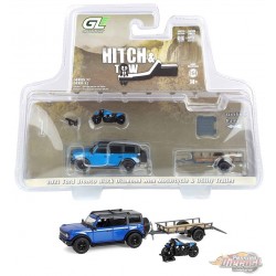 2021 Ford Bronco Black Diamond with Utility Trailer and Motorcycle - Hitch & Tow Series 32 - 1/64 GL - 32320 C
