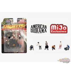 Car Meet 5 - 6 Piece metal set - American Diorama - 1/64 - AD-2432 Passion Diecast