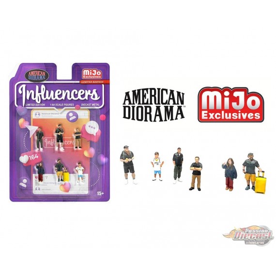 Influencers - 6 Piece metal set - American Diorama - 1/64 - AD-2433 Passion Diecast