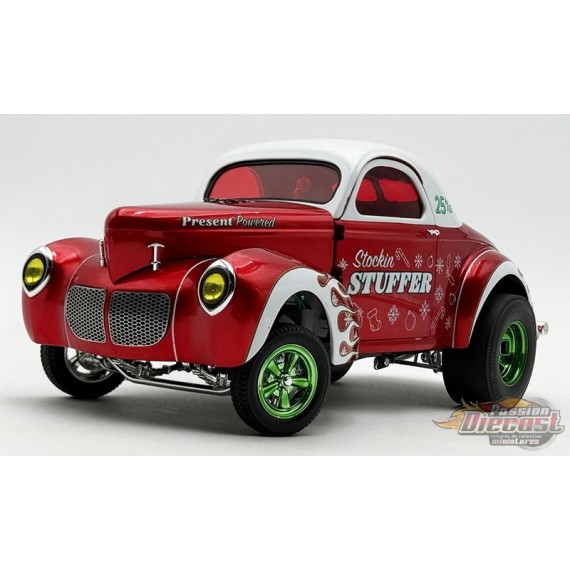 1940 Gasser Stockin Stuffer in Red and Green with White Flame Accents - ACME - 1/18 - A1800938