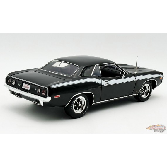 (Free shipping) 1972 Plymouth Cuda 340 Hard top  Black with White Stripes  - ACME - 1/18 - A1806137HT