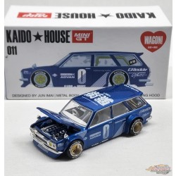 Mijo Exclusive - Kaido★House - Datsun 510 Wagon Bleu - Mini GT - Mijo Exclusives - 1/64 - KHMG011