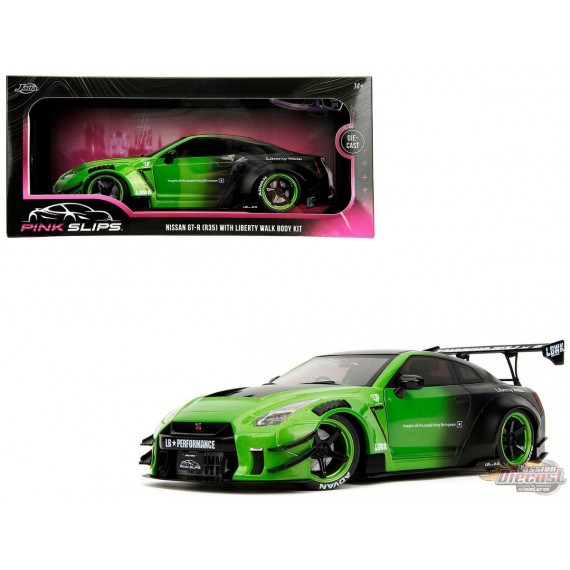 Nissan Skyline GT-R R35 LBWK  GRNBK– Pink Slips  - Jada 1/18  -  35724