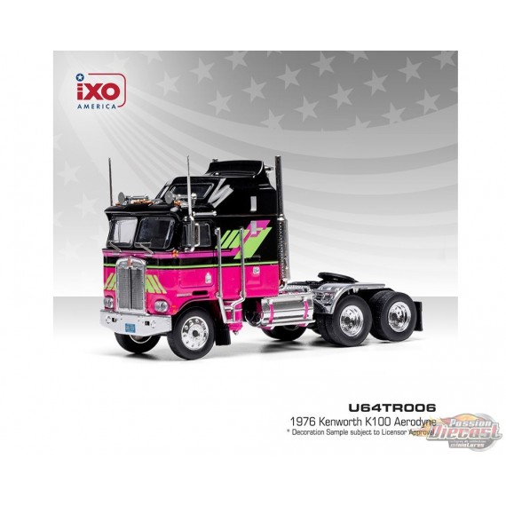 Kenworth K100 Aerodyne 1976 - Noir et rose - IXO Models - 1:64 - U64TR006 Passion Diecast