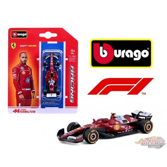 F1 2025 Ferrari SF-25 No.44 Lewis Hamilton - Bburago 1/64 - 18-56801LH - Passion Diecast 