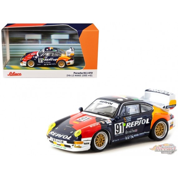 Porsche 911 GT2 24h LE MANS 1995 No.91 - Tarmac Works x Schuco - 1/64 - T64S-004-REP
