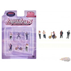 Figurines Lowriders 5 - Ensemble de 6 pièces métal - American Diorama 1/64 - AD-2427MJ Passion Diecast