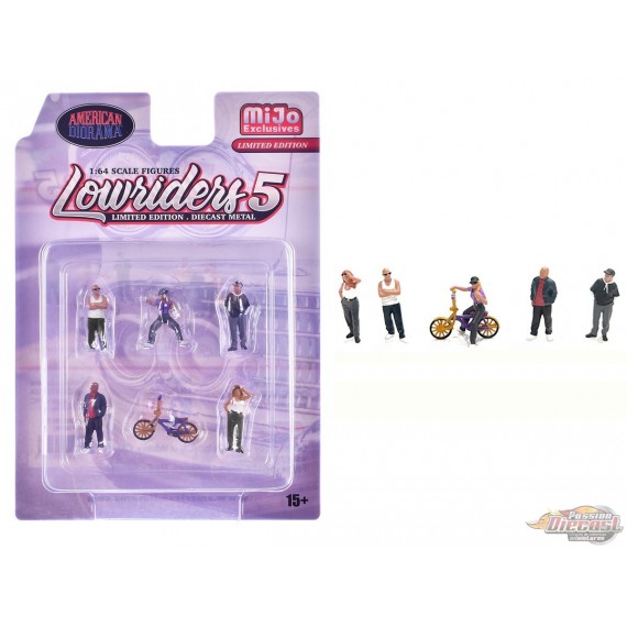 Figures Lowriders 5 - 6 Piece metal set - American Diorama - 1/64 - AD-2427MJ Passion Diecast