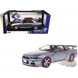 1999 Nissan Skyline GT-R R34 - Silver with Purple Metallic Accents -  Solido  1/18 - S1804310