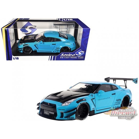 LBWK Liberty Walk 2023 Nissan Skyline GT-R R35 Baby Blue -  Solido  1/18 - S1805817 -   Passion Diecast 