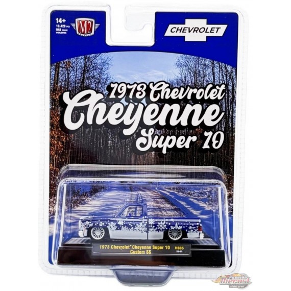 CHASE CAR 1973 Chevrolet Cheyenne Super 10 Custom SS SS454 Holiday Edition - Hobby Exclusive - M2 Machine - 1:64 - 31500-HS65GR