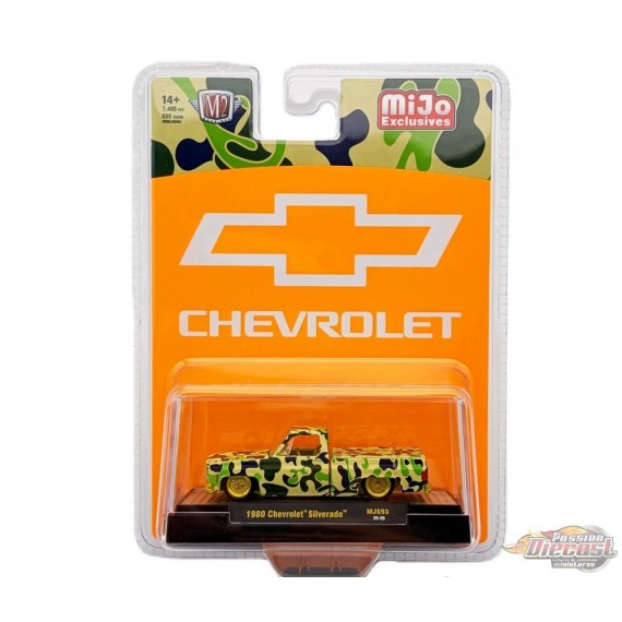 CHASE CAR 1980 Chevrolet Silverado Custom - Camouflage - MiJo Exclusives - M2 Machine - 1:64 - 31500-MJS93GR