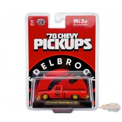 CHASE CAR 1978 Chevrolet Cheyenne Super 30 Custom EDELBROCK - Rouge - MiJo Exclusives - M2 Machine - 1:64 - 31500-MJS94GR
