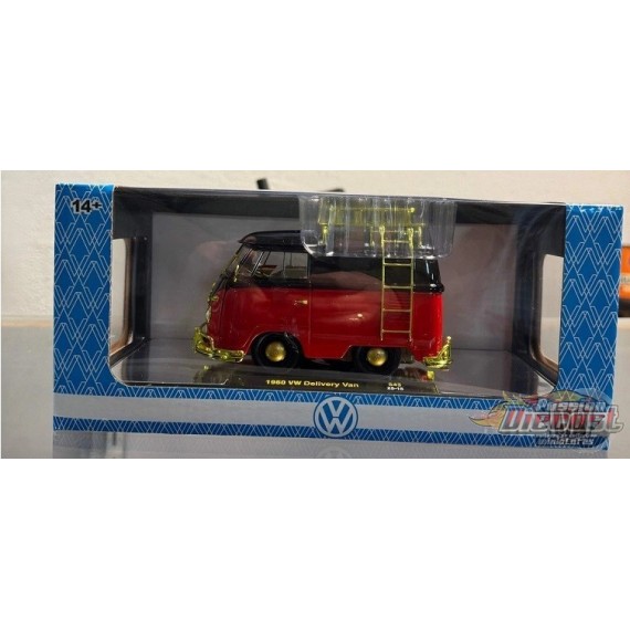CHASE CAR 1960 Volkswagen Delivery Short Van Custom Rouge - M2 Machines 1:24 - 40300-S43 DGR