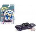1970 Dodge Coronet Super Bee Plum Crazy Metallic Black Top and White Stripes - Johnny Lightning 1/64 - JLSP384 B