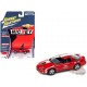 Nickey 2002 Chevrolet Camaro ZL1 in Red with White Stripes - Johnny Lightning 1/64 - JLMC034 A B