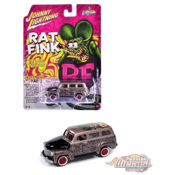 RAT FINK - Chevrolet Suburban 1950, couleur bronze métallisé et noir - Johnny Lightning 1/64 - JLPC014 A Passion Diecast